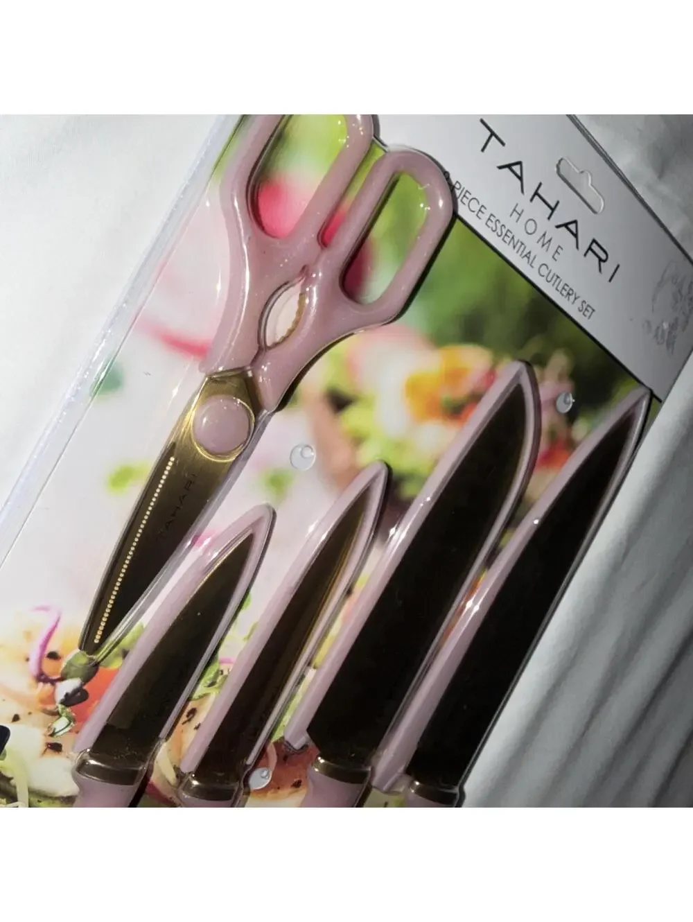Pink & Gold  Knives Set 9 Piece Cutlery Set Tahari New